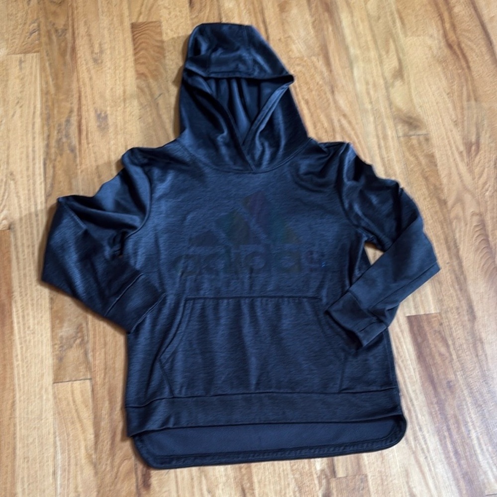 ADIDAS Youth Rainbow Metallic Logo Hood & Pocket Sweatshirt, Size Youth Large 14